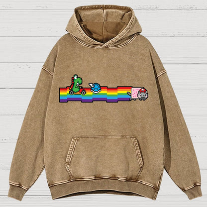 Rainbow Kart Vintage Distressed Hoodie