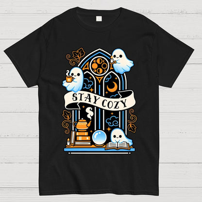 Stay cozy cute ghosts Unisex Geek T-Shirt
