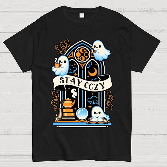 Stay cozy cute ghosts Unisex Geek T-Shirt
