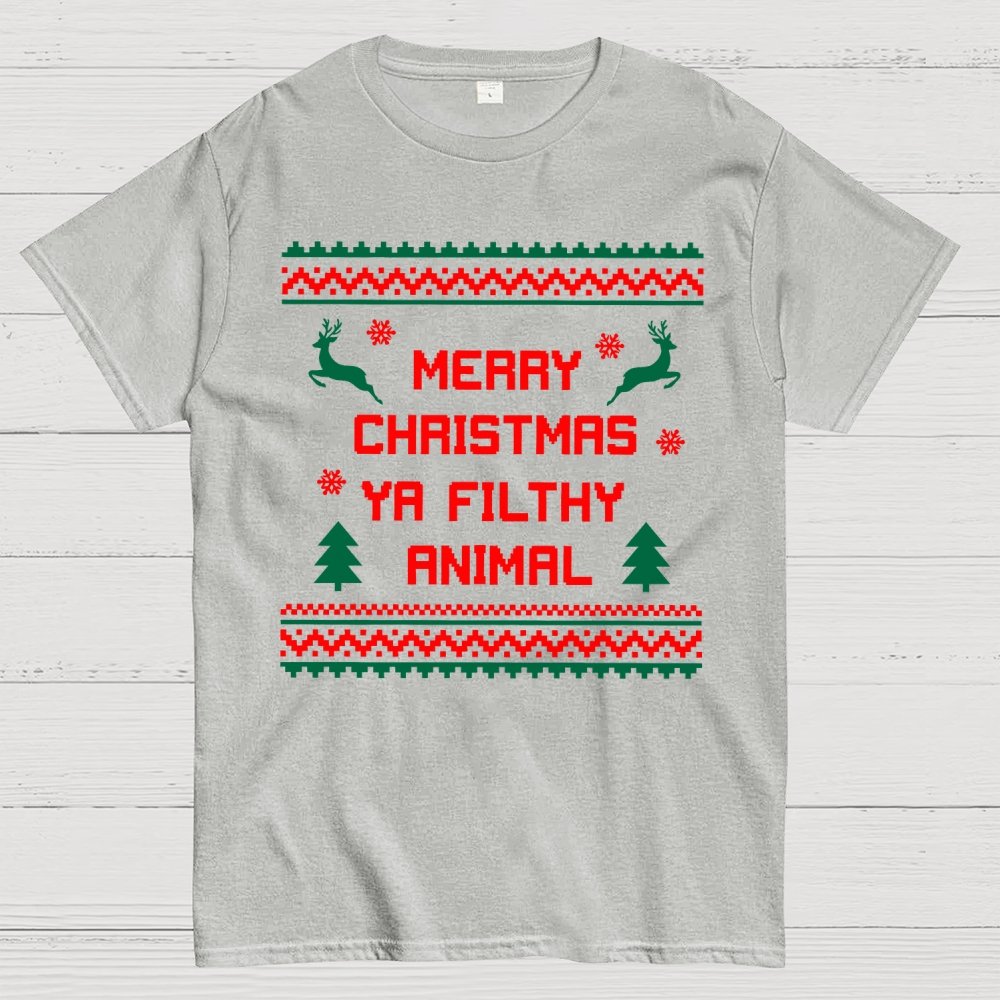 Merry Christmas Ya Filthy Animal  funny Geek T-Shirt