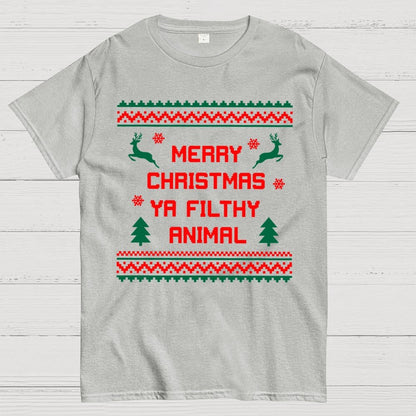 Merry Christmas Ya Filthy Animal  funny Geek T-Shirt