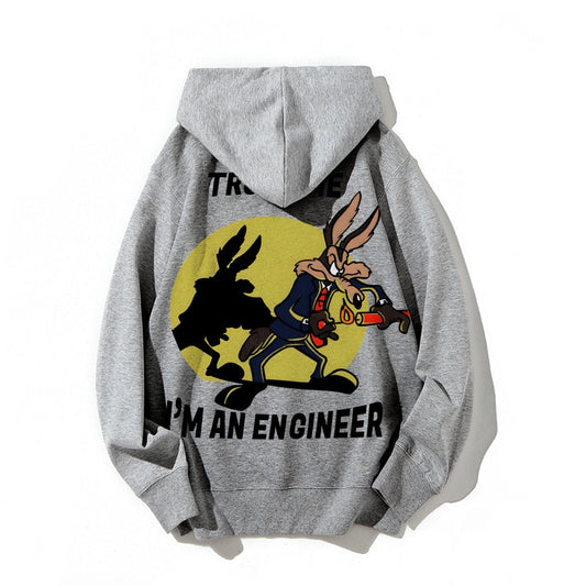 Trust Me I'm An Engineer Printed Back Cotton Hoodie