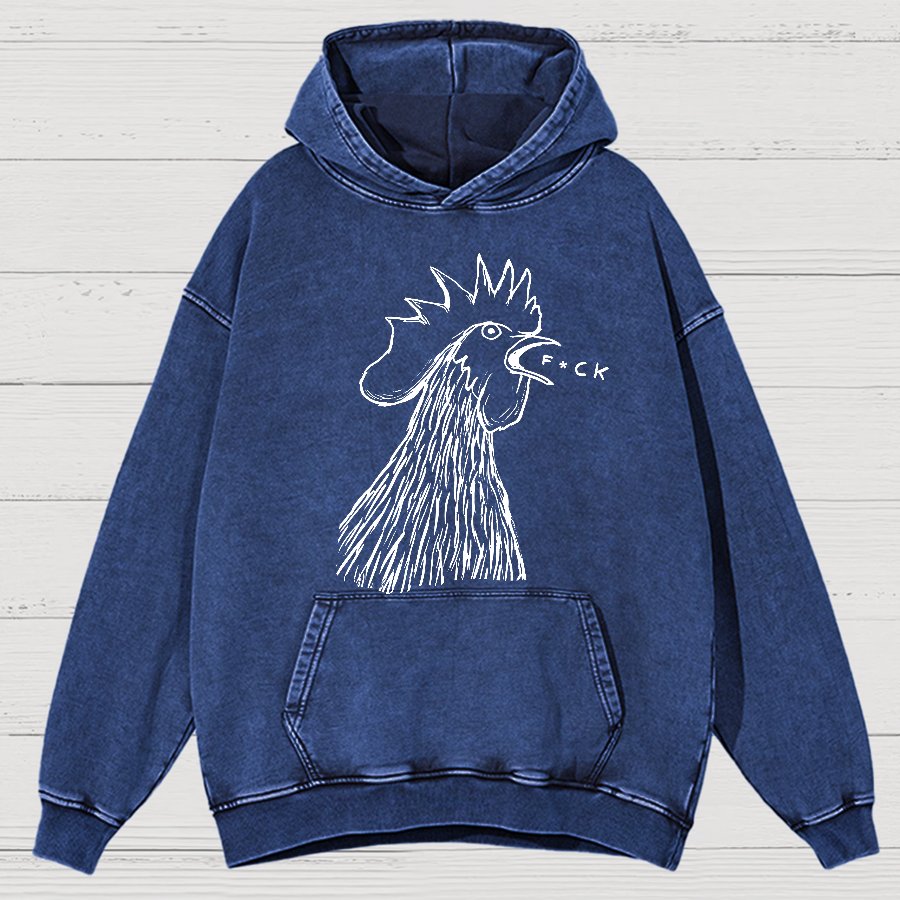 Chicken  F*ck Vintage Distressed Hoodie
