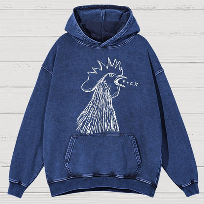 Chicken  F*ck Vintage Distressed Hoodie