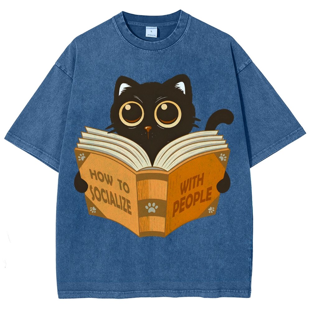 How to socialise with people Vintage Distressed T-shirt