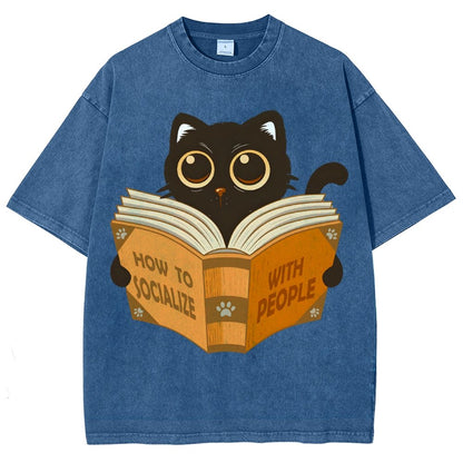 How to socialise with people Vintage Distressed T-shirt