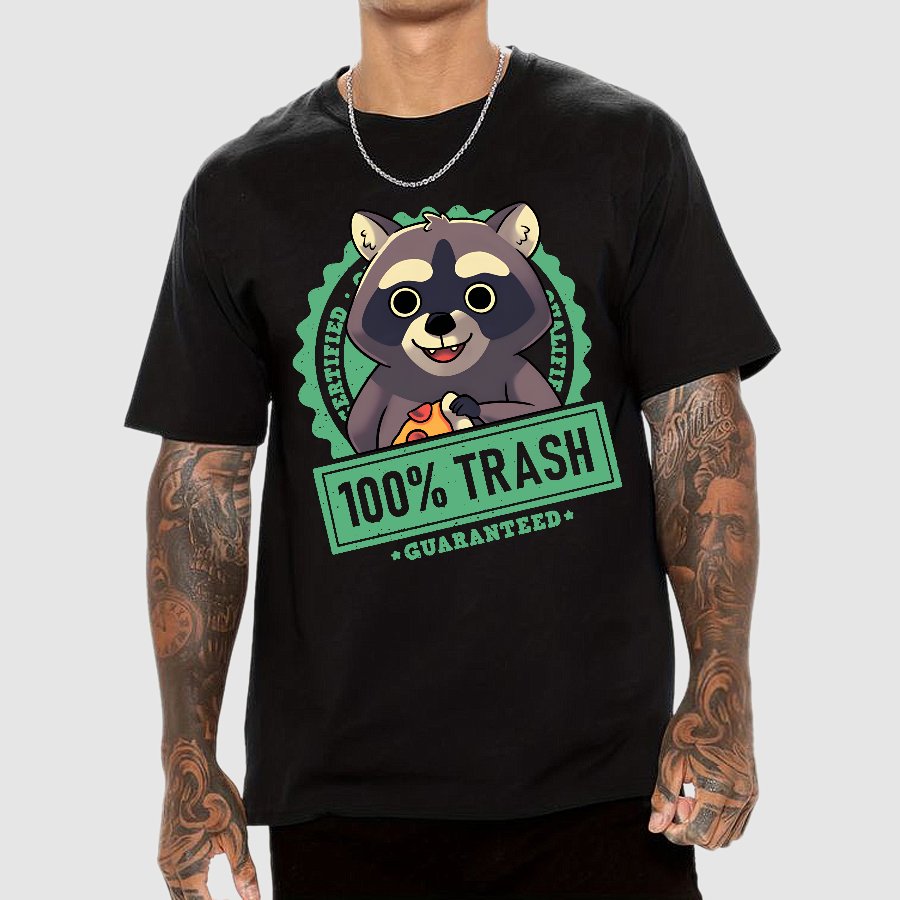 100% Cute Trash Panda Raccoon Seal Geek T-Shirt