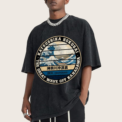 Hokusai Vintage Distressed T-shirt