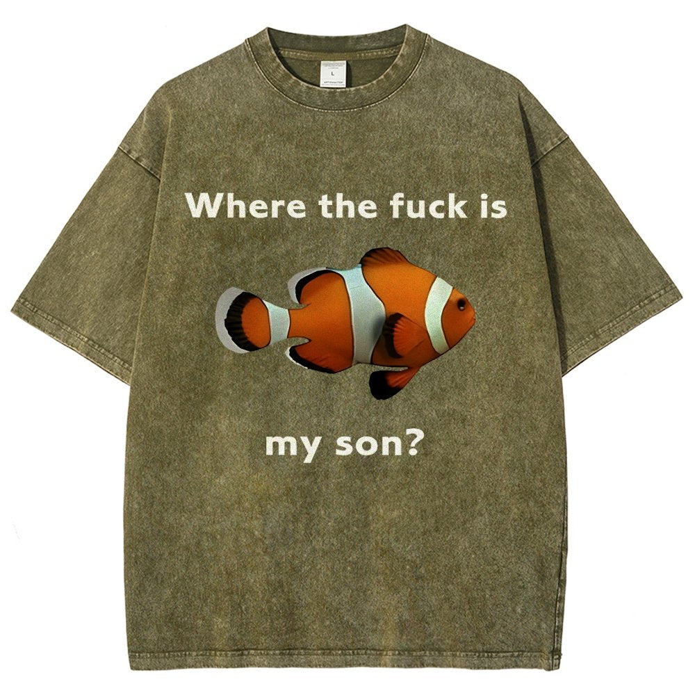 Fish Looking For Son Vintage Distressed T-shirt