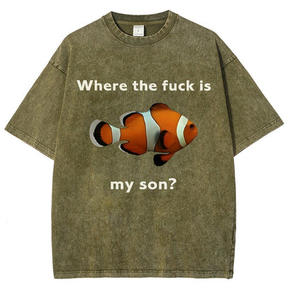 Fish Looking For Son Vintage Distressed T-shirt