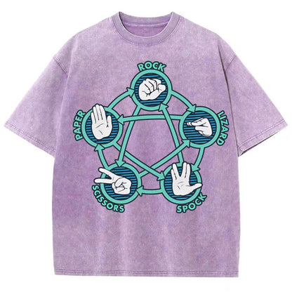 Rock Paper Scissors Lizard Spock Vintage Distressed T-shirt