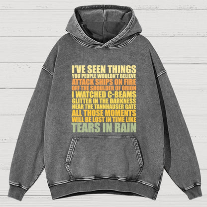 Tears In Rain Vintage Distressed Hoodie