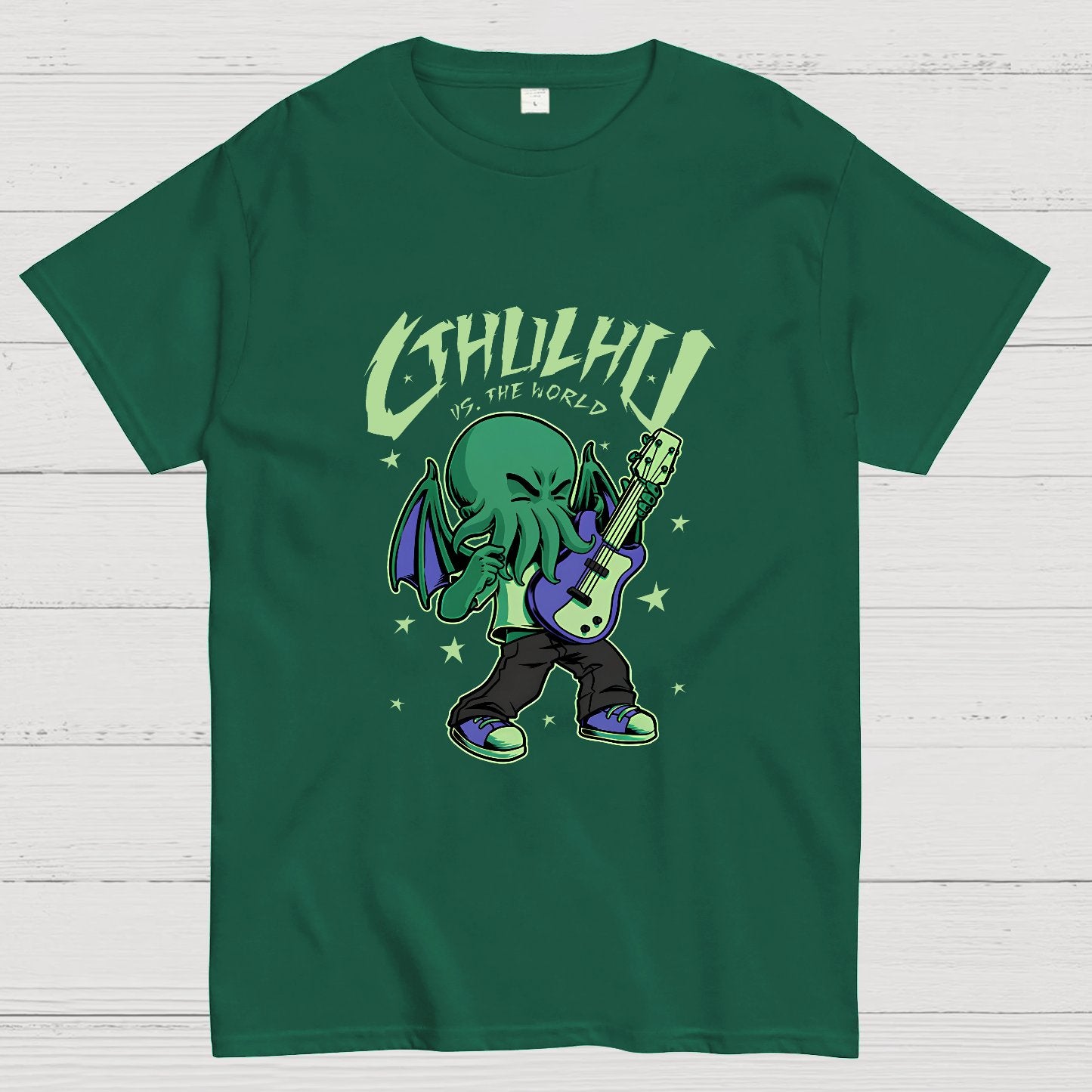 Cthulhu Playing Guitar Geek T-Shirt