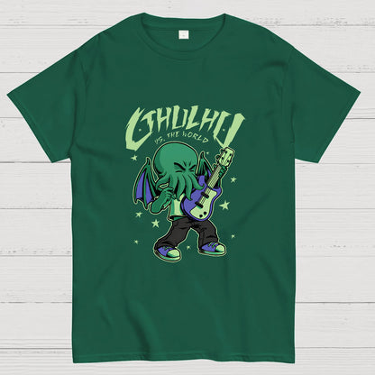 Cthulhu Playing Guitar Geek T-Shirt