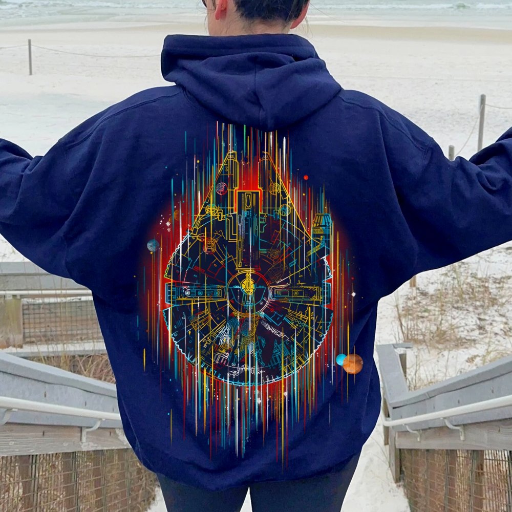 The Neon Falcon Printed Back Cotton Hoodie