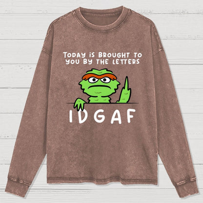 IDGAF Washed Long Sleeve Tee