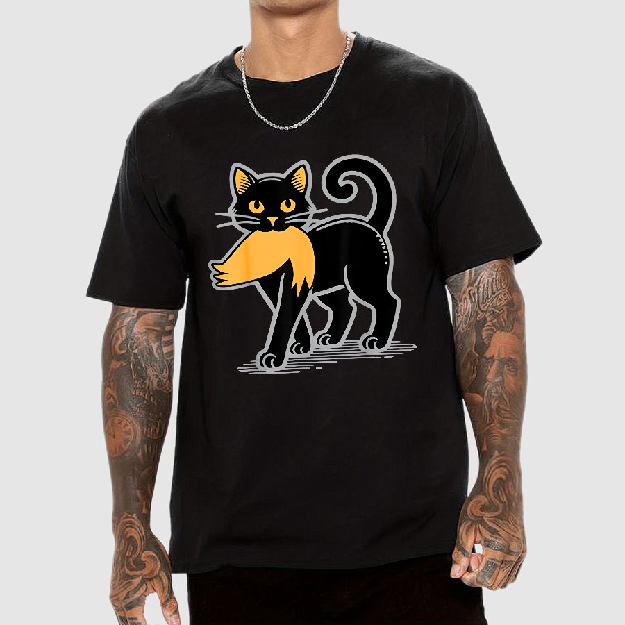 Black Cat Sarcasm Geek T-Shirt