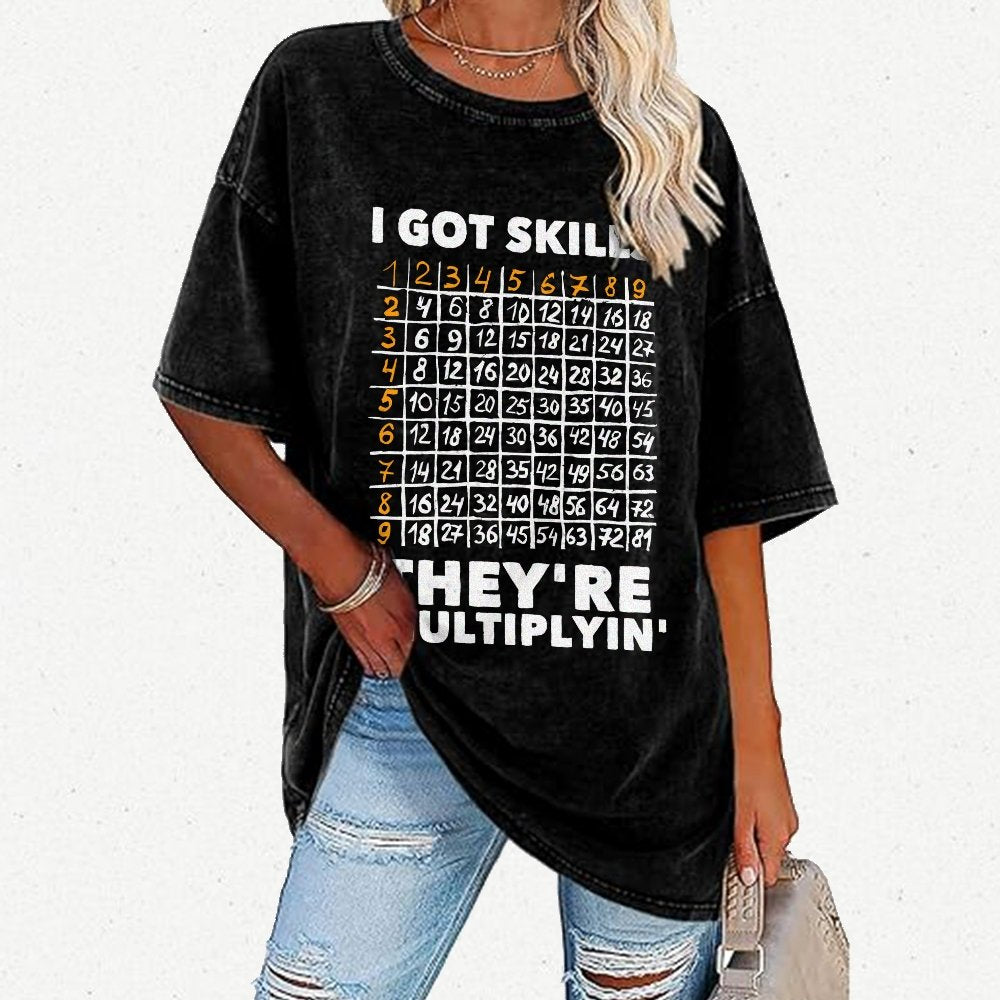 Math Got Skills Multiplying Vintage Distressed T-shirt