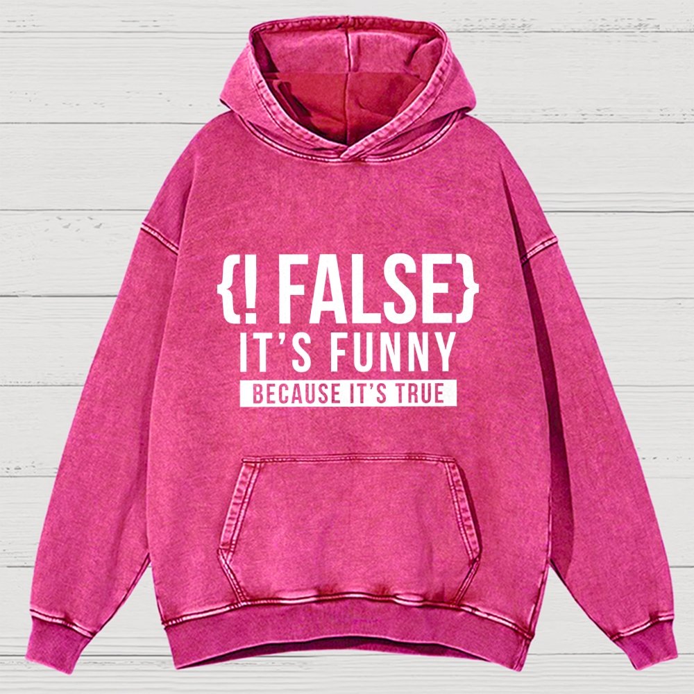 !False Programmer Coding Code Coder Vintage Distressed Hoodie