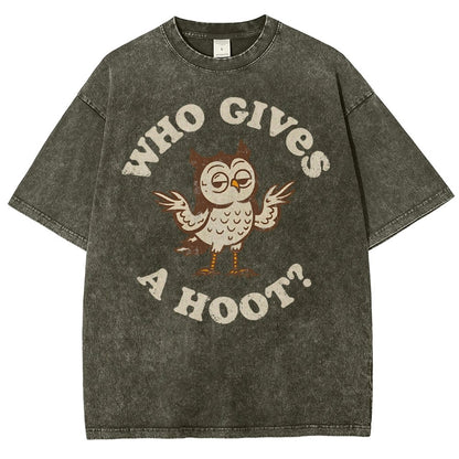 Who Gives a Hoot Vintage Distressed T-shirt