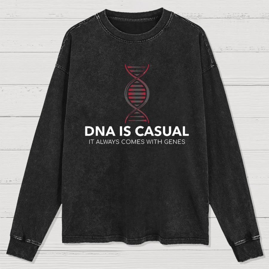 DNA Is Casual Geeky Washed Long Sleeve Tee