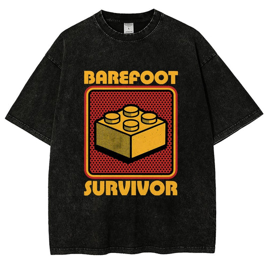 Foot Brick Survivor Vintage Distressed T-shirt