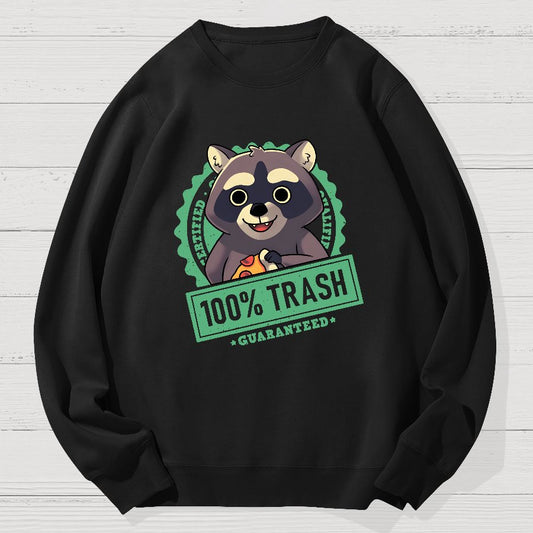 100% Cute Trash Panda Raccoon Seal Geek Cotton Sweatshirt