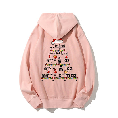 Christmas Math Printed Back Unisex Cotton Hoodie