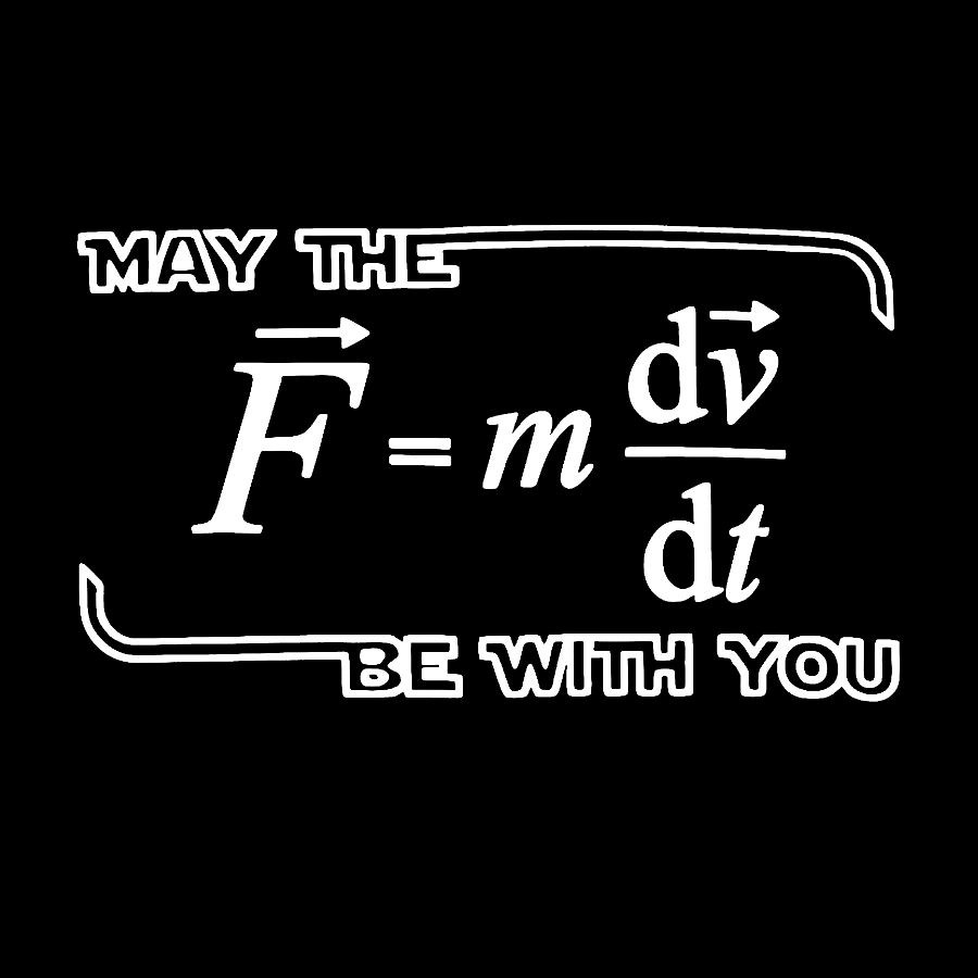 May The  F=m dv/dt  Be with You.Funny Physics Science Unisex Geek T-Shirt