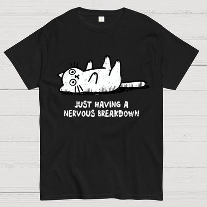 Nervous Breakdown Cat Geek T-Shirt