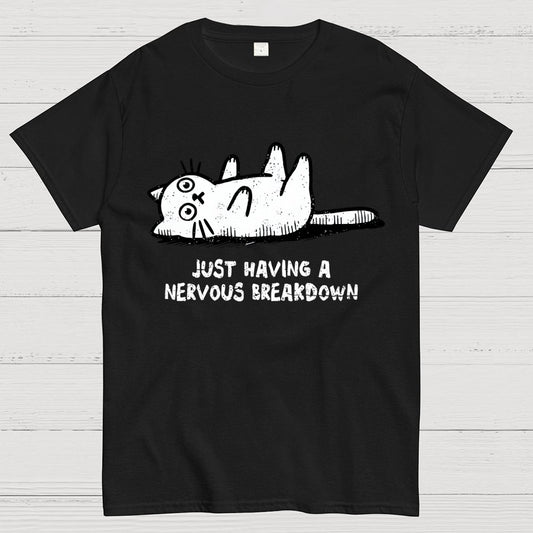 Nervous Breakdown Cat Geek T-Shirt