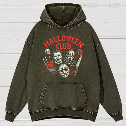 Halloween Club Vintage Distressed Hoodie