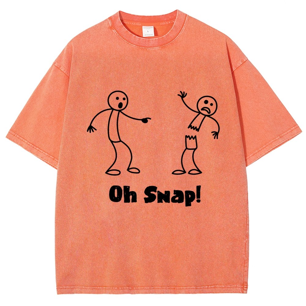 Oh Snap Funny Stick Figure Slogan Saying Vintage Distressed T-shirt