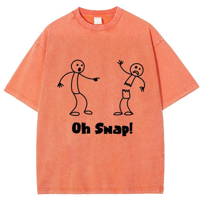 Oh Snap Funny Stick Figure Slogan Saying Vintage Distressed T-shirt