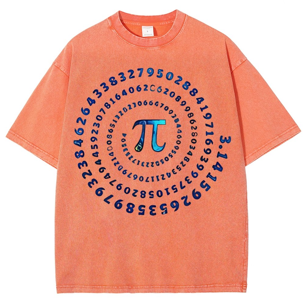 Pi Spiral Vintage Distressed T-shirt