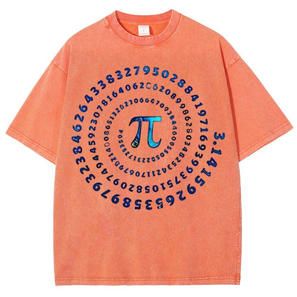 Pi Spiral Vintage Distressed T-shirt
