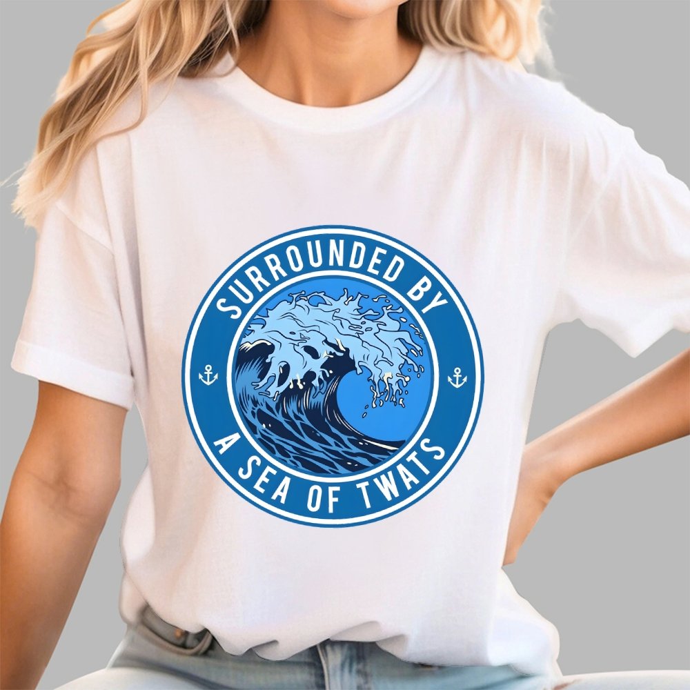 Surrounded by a sea of twats Unisex Geek T-Shirt