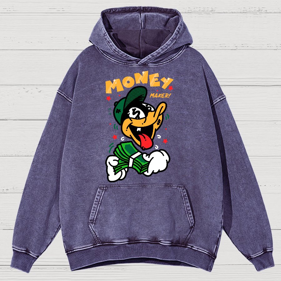 Money Maker！Sarcasm Vintage Distressed Hoodie