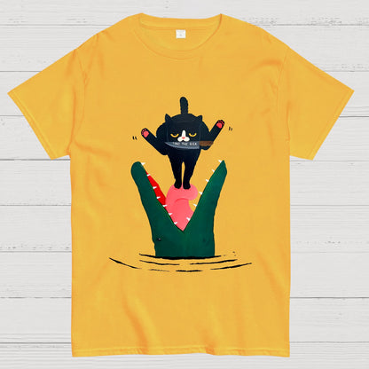Funny Black Cat Geek T-Shirt