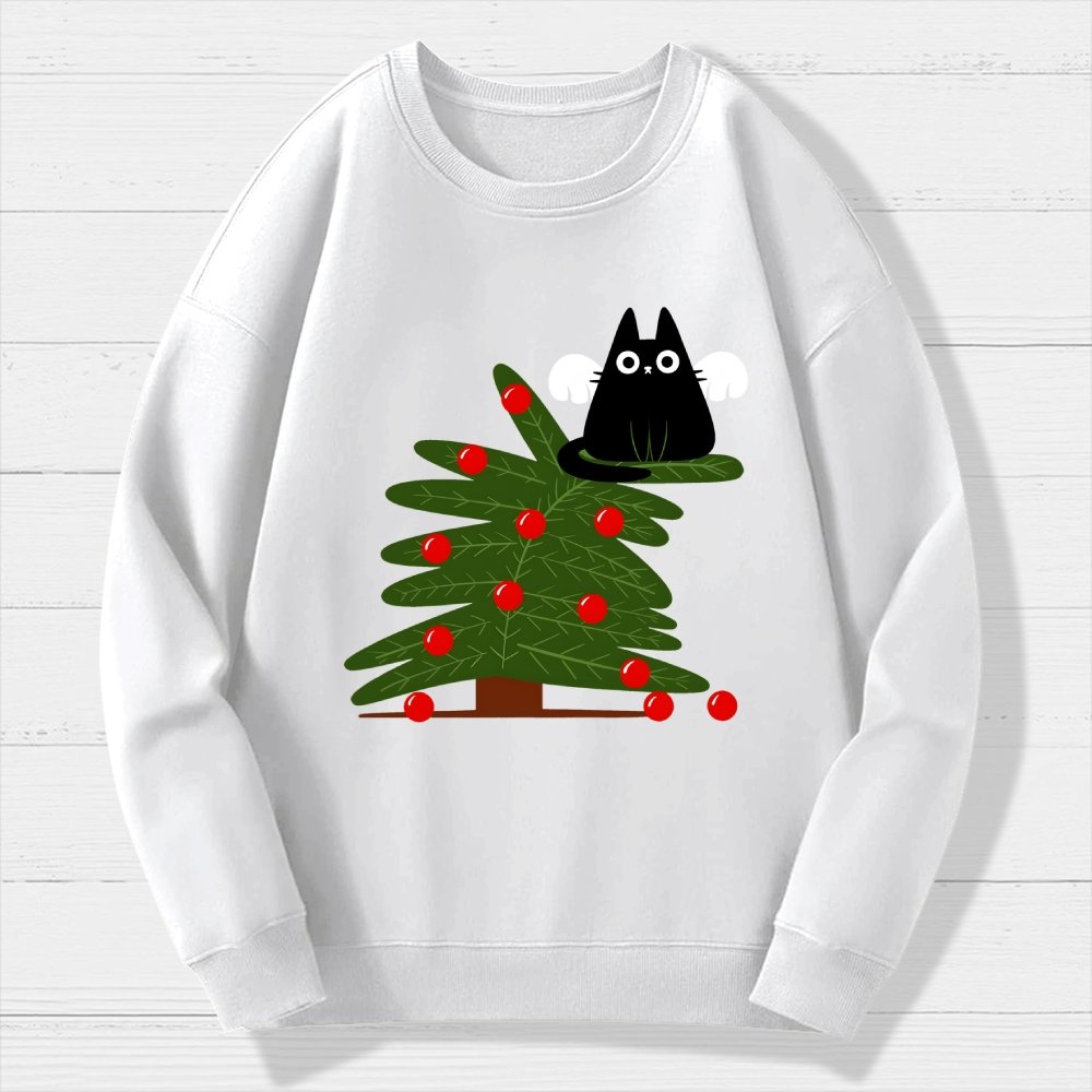Angel Kitty Geek Cotton Sweatshirt