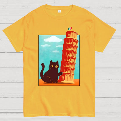 Purrfectly Tilted Funny Cat Geek T-Shirt