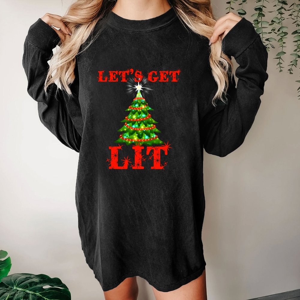 Let's Get Lit Washed Long Sleeve Tee