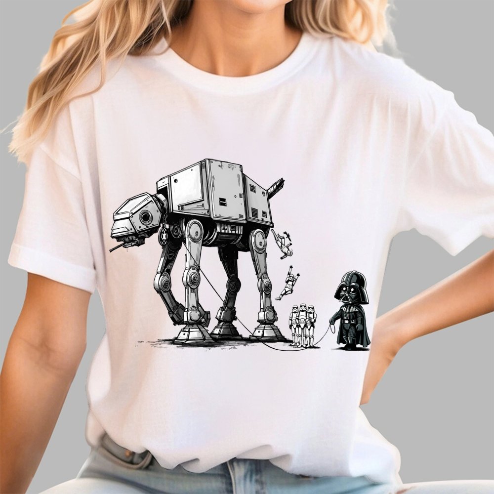 Galactic Robot Dog Walks And Poops Geek T-Shirt