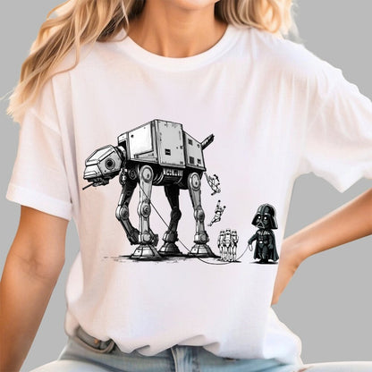 Galactic Robot Dog Walks And Poops Geek T-Shirt