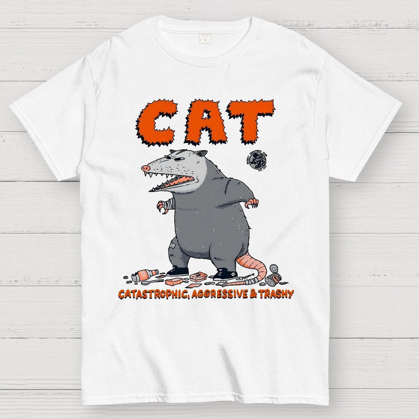 Cat Catastrophic Aggressive Trashy Geek T-Shirt