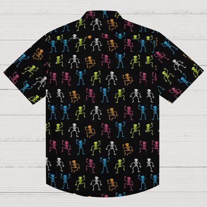 Dancing Skull Art Print Geek Hawaiian Shirt