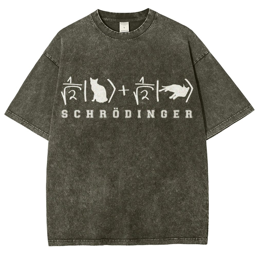 Schrödinger's Cat Vintage Distressed T-shirt