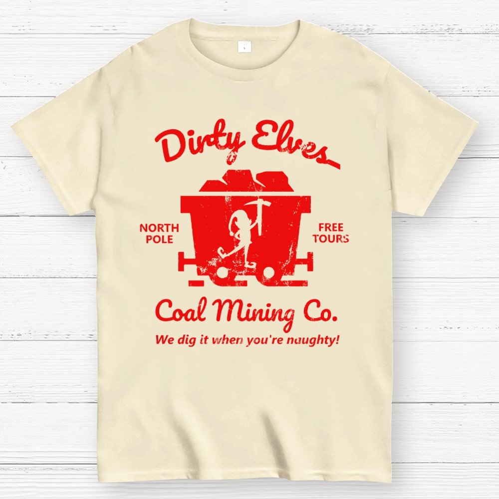 Dirty Elves Coal Mining Company Christmas Humor Geek T-Shirt