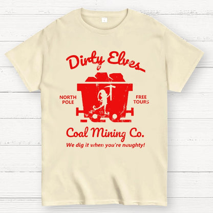 Dirty Elves Coal Mining Company Christmas Humor Geek T-Shirt