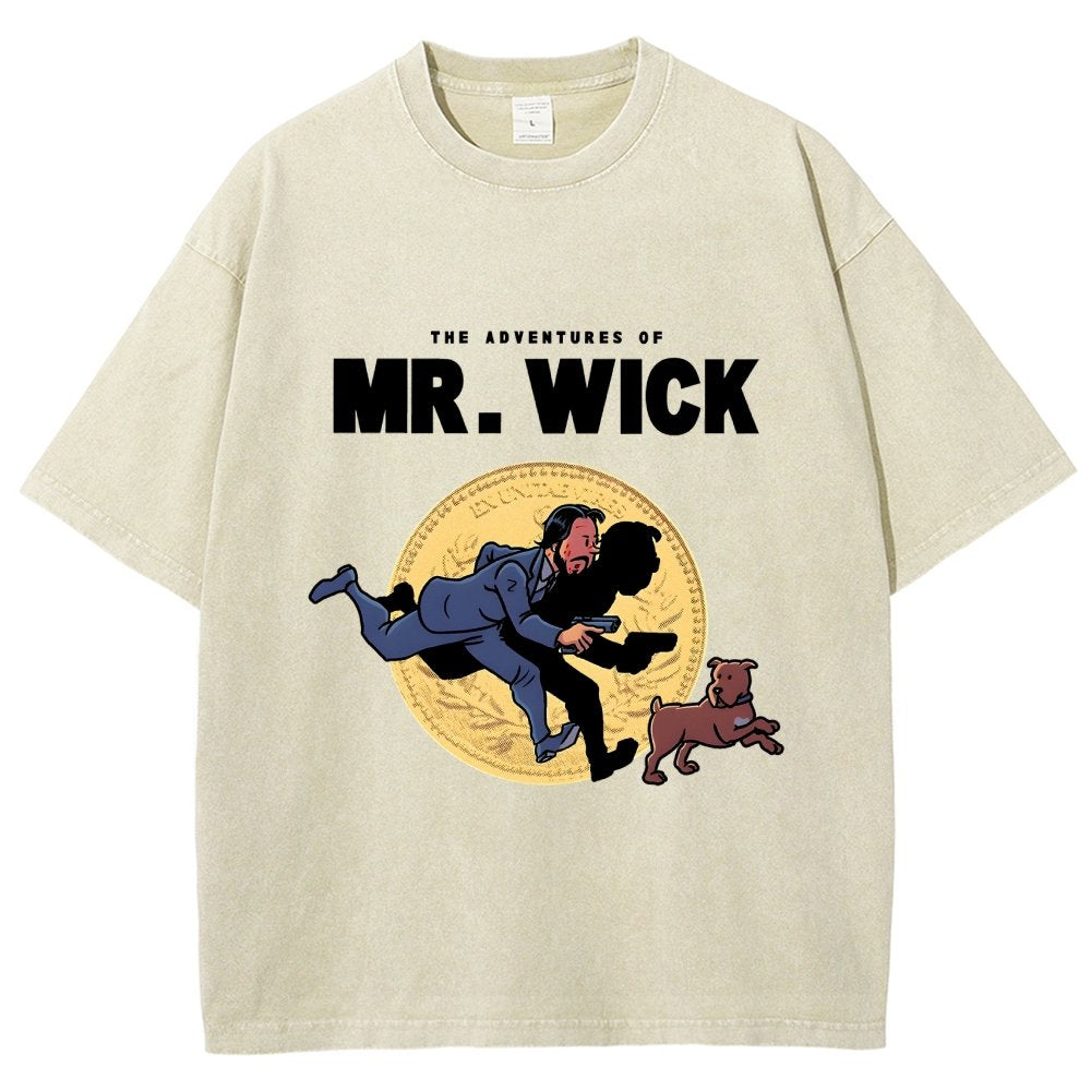 The Adventures of Mr. Wick Vintage Distressed T-shirt